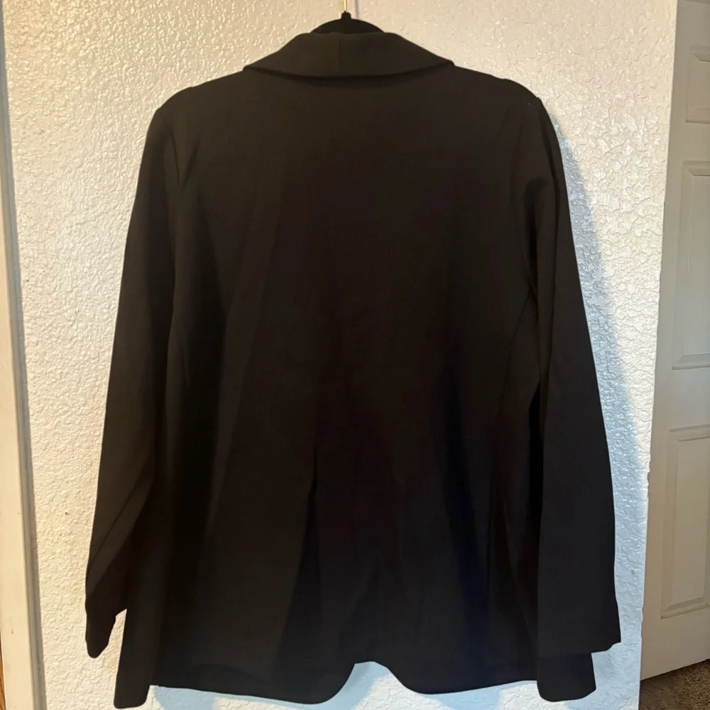 Susan Graver‎ Black Stretch Blazer Women's 1XP Tailored Workwear Jacket